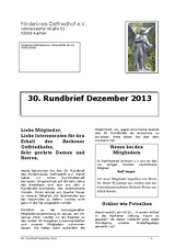 Rundbrief 30 - Dezember 2013