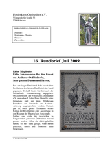 Rundbrief 16 - Juli 2009