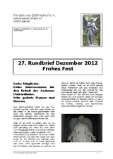 Rundbrief 27 - Dezember 2012