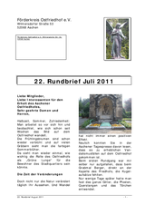Rundbrief 22 - Juli 2011